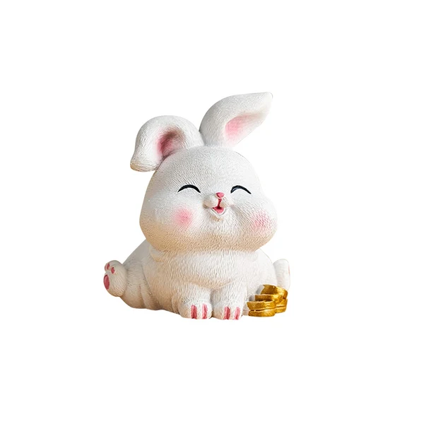 Certified Maxbell Rabbit Statue Miniature Desktop Ornament Animal Sculpture for Bedroom Decor StyleD Genuine