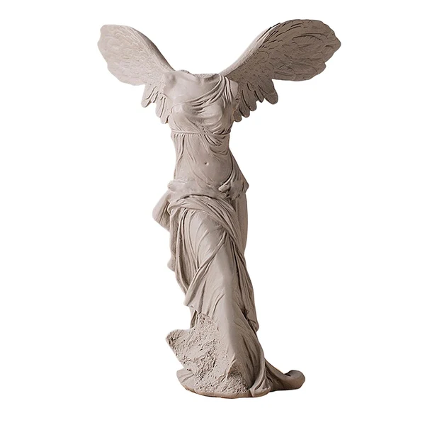 Sustainable Maxbell Winged Victory of Samothrace Statue Sculpture Greek Goddess Art for Table Light Gray Unique