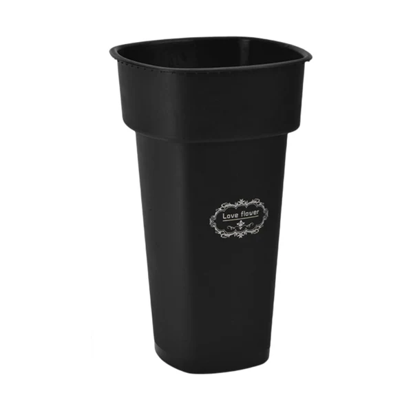 Traditional Maxbell Floral Bucket Floral Arrangement Desk Flower Vase for Indoor Wedding Porch Black with Text Practical