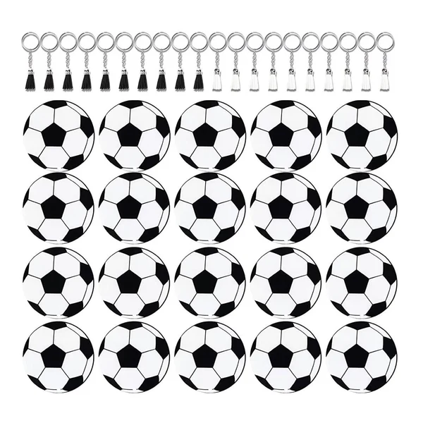 Convenient Maxbell Maxbell 20 Pieces Football Keychains with PU Leather Tassels for Kids Party Favors Luxury