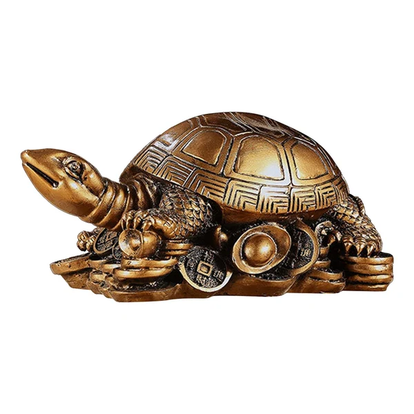 Recyclable Maxbell Resin Turtle Statue Collectable Table Art Ornament for Cabinet Hotel Decor Bronze Clean