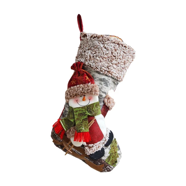 Safe Christmas Stocking Xmas Socks Adults Kids for Fireplace Party Home Snowman Optimized