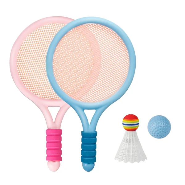 First-Class Maxbell Durable Children's Badminton Tennis Set Ball Shuttlecock Racket for Training Blue Pink Professional