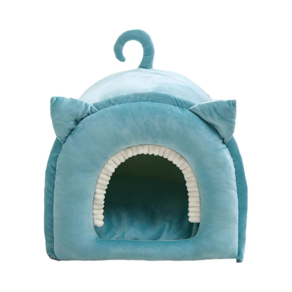 Top-Quality Maxbell Cave Bed Hut Small Dog Bed Kitten Bed Cat Houses Comfortable Soft Blue Organic