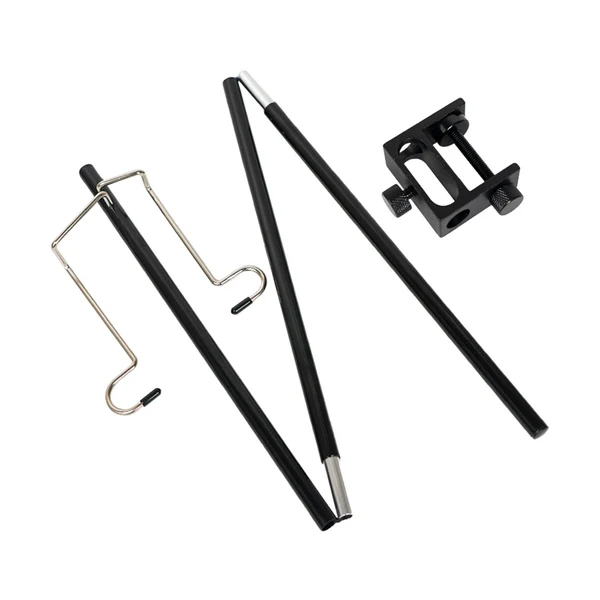 Classic Maxbell Lamp Bracket with Stake 2 Hooks Detachable Easy to Install for Outside Black Professional