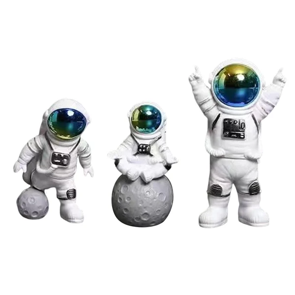 User-Friendly Maxbell Astronaut Figure Spaceman Sculpture Resin Statue Ornament for Office Party 3pcs Innovative