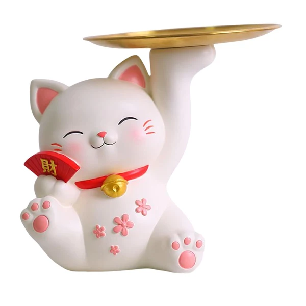 Expertly Made Maxbell Maxbell Cat Statue Storage Decor Animal Sculpture for Candy Desktop Fan Relaxed