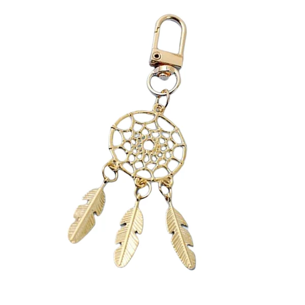 Excellent Maxbell Feather Key Chain Keyring Key Buckle Tassel Charms Lucky Decor for Supplies Golden Elegant