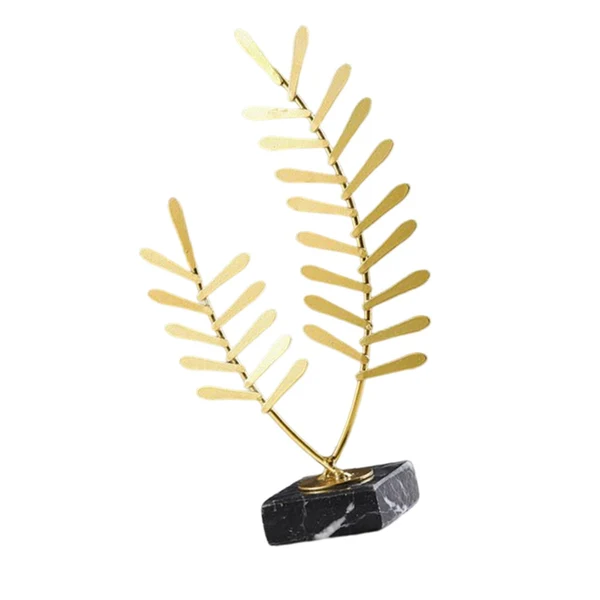 Trusted Maxbell Maxbell Metal Statue Figurine Bedroom Office Ornaments Cabinet Home Leaves Sculpture Wheat 5x22cm Soft