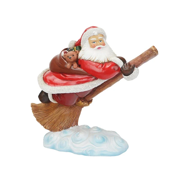 Soft Maxbell Resin Figurine Decorative Sculpture Christmas Decor Home Broom Natural