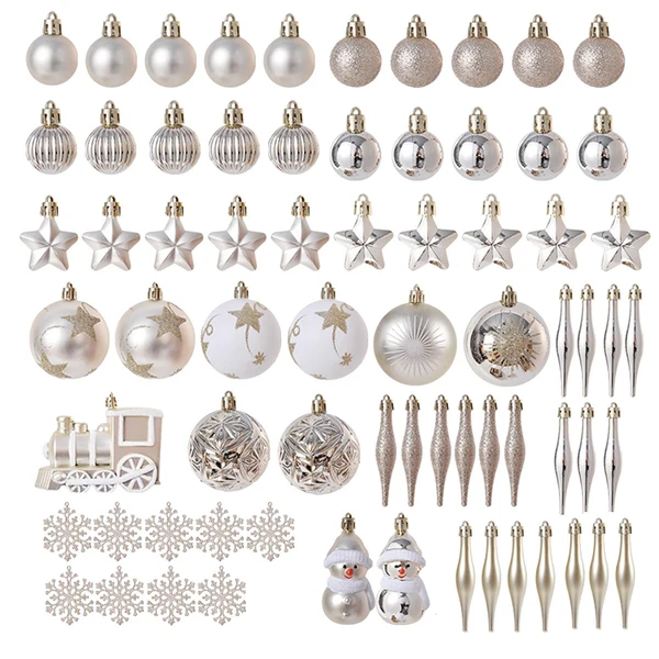 Luxury Maxbell Maxbell 70 Pieces Christmas Ball Ornaments for Festive Photo Prop Party Supplies White Premium