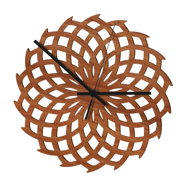 Sustainable Wall Hanging Watch Wood 3D Wall Clock for Living Room School Hotel Bar Flower Versatile