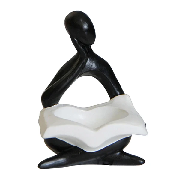 Traditional Maxbell Nordic Candle Holder Thinker Statue Resin Figurine Home Party Decoration Black Thinker Flexible