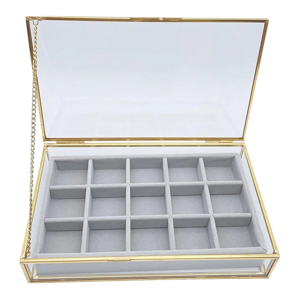 Efficient Maxbell Jewelry Box Portable Storage for Earring Decoration Travel 12 grids Reliable