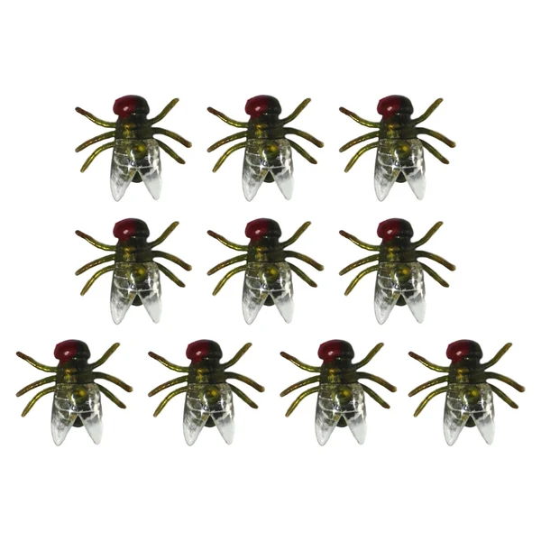High-Grade Maxbell Simulation Flies Insect Props for April Fools Day Joke Toy Prank Toy Props Green Dependable