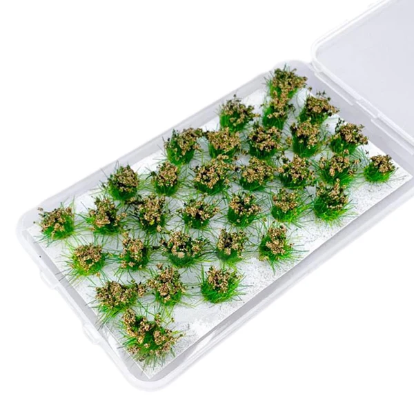 Casual Maxbell Bushy Cluster Grass Tufts Miniature Static Scenery Model Railway DIY Decors 32 strains hay green Artisan