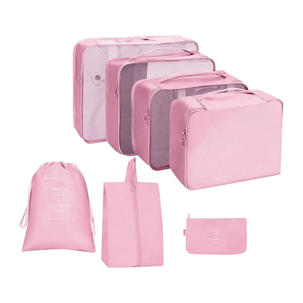 Verified Maxbell 7x Waterproof Nylon Travel Organizer Bags Clothes Storage Bags Lightweight pink Fine Crafted