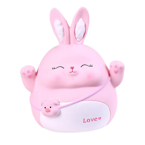 Dependable Maxbell Rabbit Money Bank Animal Bunny Statue Coin Case for Birthdays Gifts Pink Size M Eco-Friendly