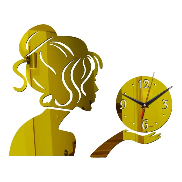 Superior Modern Wall Clock 3D DIY Sticker Creative Wall Clock for Home Decoration Golden Smart