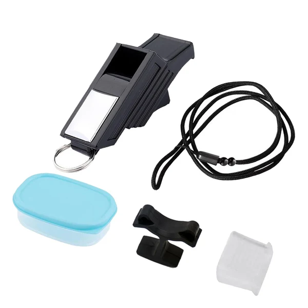 Sophisticated Maxbell Whistle with Lanyard Outdoor for Volleyball Handball Referee Coaching Emergency Black Silver Professional