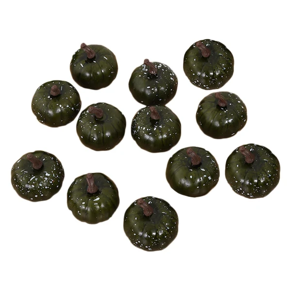 Eco-Friendly Maxbell Mini Pumpkins Lifelike Harvest Pumpkins for Halloween Holiday Decoration Dark Green Elite