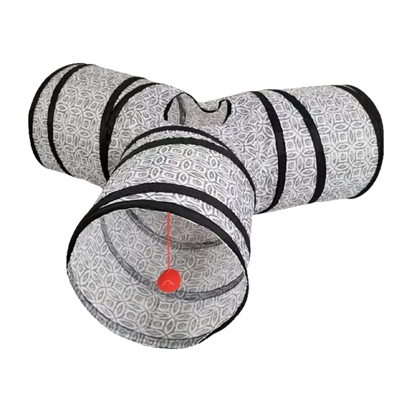 Expertly Made Maxbell Pet Cat Tunnel Tube Hanging Toy Ball Funny Toys Training for pets Gray Breathable