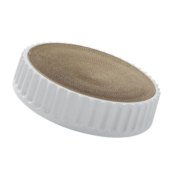 Exclusive Maxbell Pet Cat Scratcher Pad Scratching Board Toy Corrugated Cardboard Pet Supplies White Diameter 45cm Artisan
