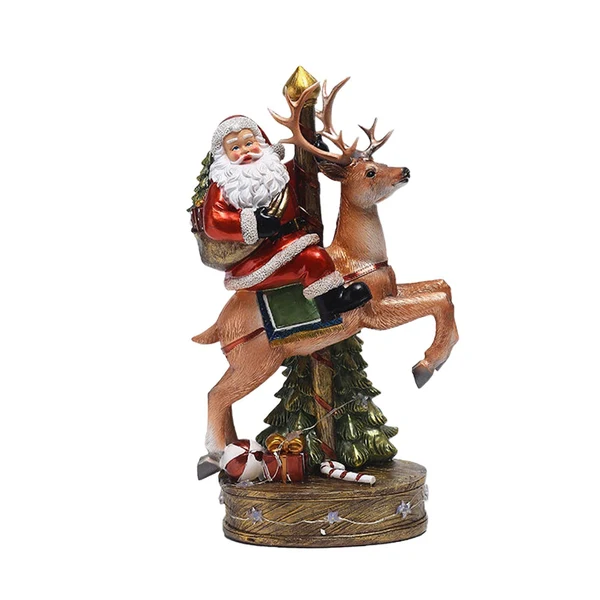 Top-Quality Maxbell Santa Statues Decoration with Lights for Office Desk Table Girls Boys High-End