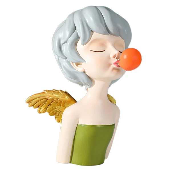 Versatile Maxbell Modern girl Statue Creative Ornament for Wedding Green Artisan