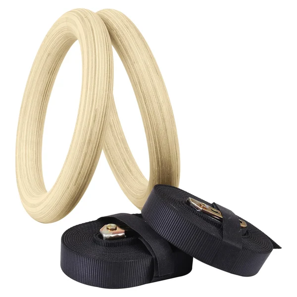 User-Friendly Maxbell Gymnastics Rings Adjustable with Buckle 14.76ft Long Straps for Gym Workout 28mm Organic