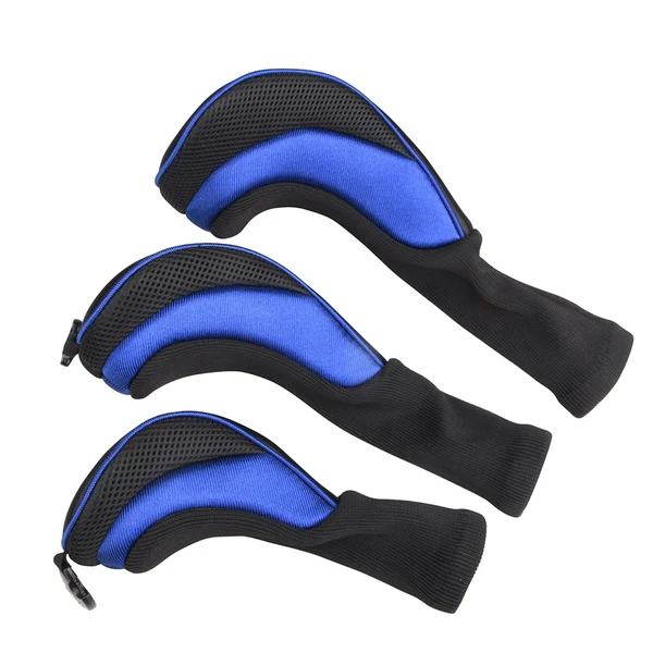 Advanced Maxbell 3Pcs Set Golf Club head cover Set Golf Club Headcovers Set Long Neck Mesh Blue Premium Material