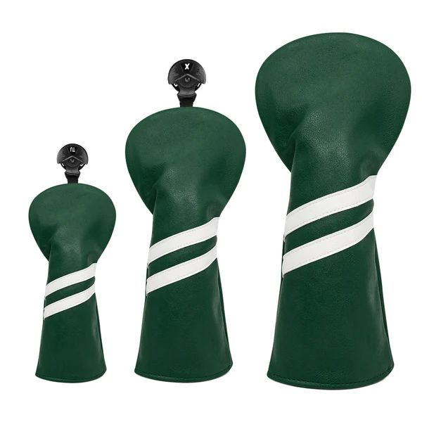 Powerful Maxbell 3x Golf Wood Head Cover Headcover with Interchangeable Number Tag Protector Green World-Class