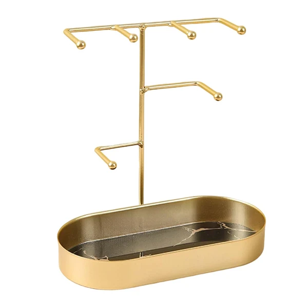 Artisan Maxbell Jewelry Organizer Stand Tray Display Rack for Rings Gold Marbling Verified