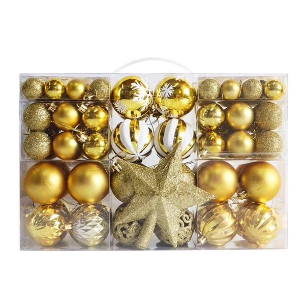 Clean Maxbell Hanging Christmas Balls Decoration Balls Pendant for Outdoor 101pcs Golden Organic