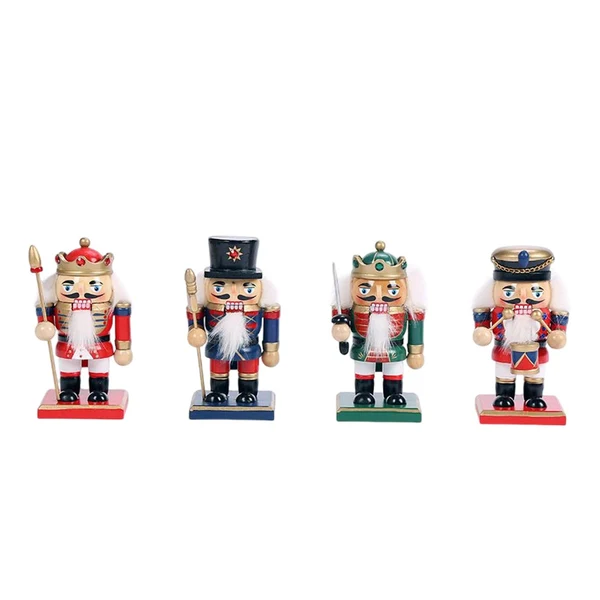 Advanced Maxbell 4 Pieces Nutcracker Soldier Figurine Decoration for Living Room Desktop Fine