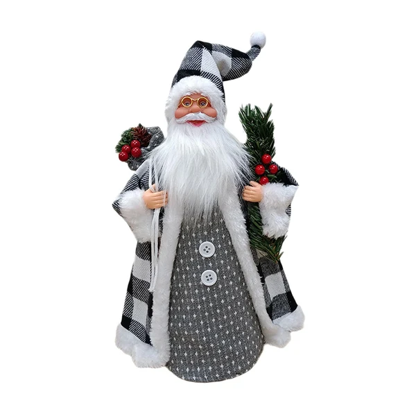 Refined Maxbell Christmas Santa Party Favors Decoration Standing for Holiday Festival Indoor Gray Innovative