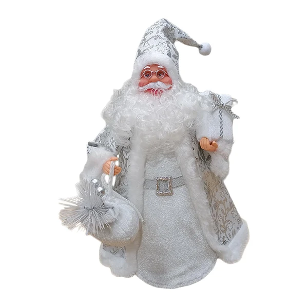 High-Grade Maxbell Christmas Santa Party Favors Decoration Standing for Holiday Festival Indoor Silver Exceptional
