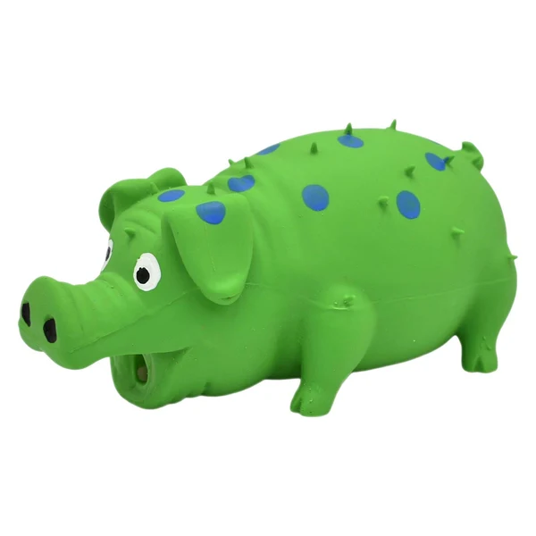 High-Performance Maxbell Dog Chew Toy Pet Interactive Durable Rubber Grunting Pig Squeaky Dog Toy Green Soft