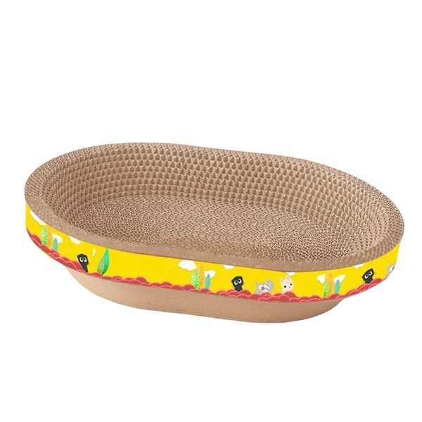 Specialty Maxbell Cat Scratcher Cardboard Kitty Oval Corrugated Lounge Bed Scratching Board L Next-Generation
