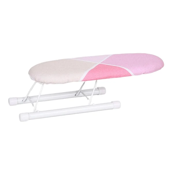 Crafted Maxbell Portable Ironing Board Foldable Legs Compact Anti Slip for Dorm Desk Pink Solid