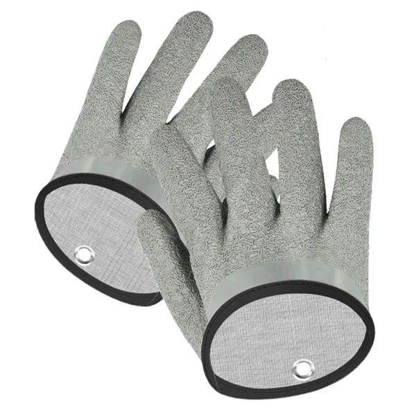Detailed Maxbell Fishing Gloves Puncture Resistant Catch Fish Fish Landing Glove Fisherman Gray Fine