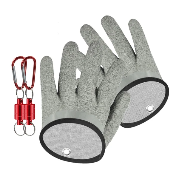 Artisan Maxbell Fishing Gloves Puncture Resistant Catch Fish Fish Landing Glove Fisherman Gray Aluminum Hook Outstanding