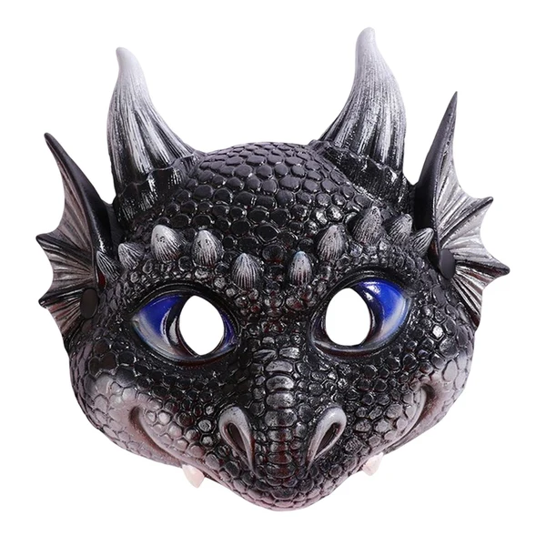 Selected Maxbell Scary Kids Dragon Masks Half Face Cover for Photo Prop Wedding Carnival Black Sophisticated