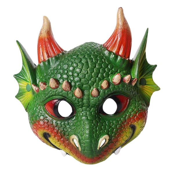 Clean Maxbell Scary Kids Dragon Masks Half Face Cover for Photo Prop Wedding Carnival Green Advanced