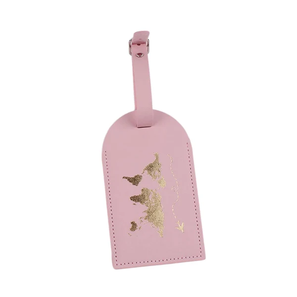 Specialty Maxbell Portable Leather Luggage Tag Label ID Card Holder Boarding Tag Pendant Pink Certified