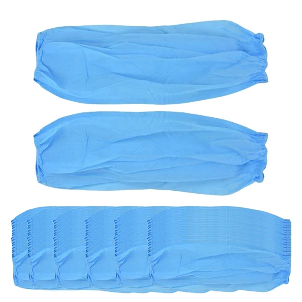 Advanced Maxbell 50 Pairs Disposable Oversleeves Arms Sleeves Non Woven Fabric Elastic Straps Blue Organic