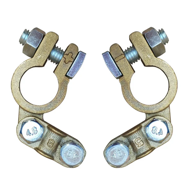 User-Friendly 2x Brass Car Terminals Connectors Clamps for Automotive Motorhome Car Certified