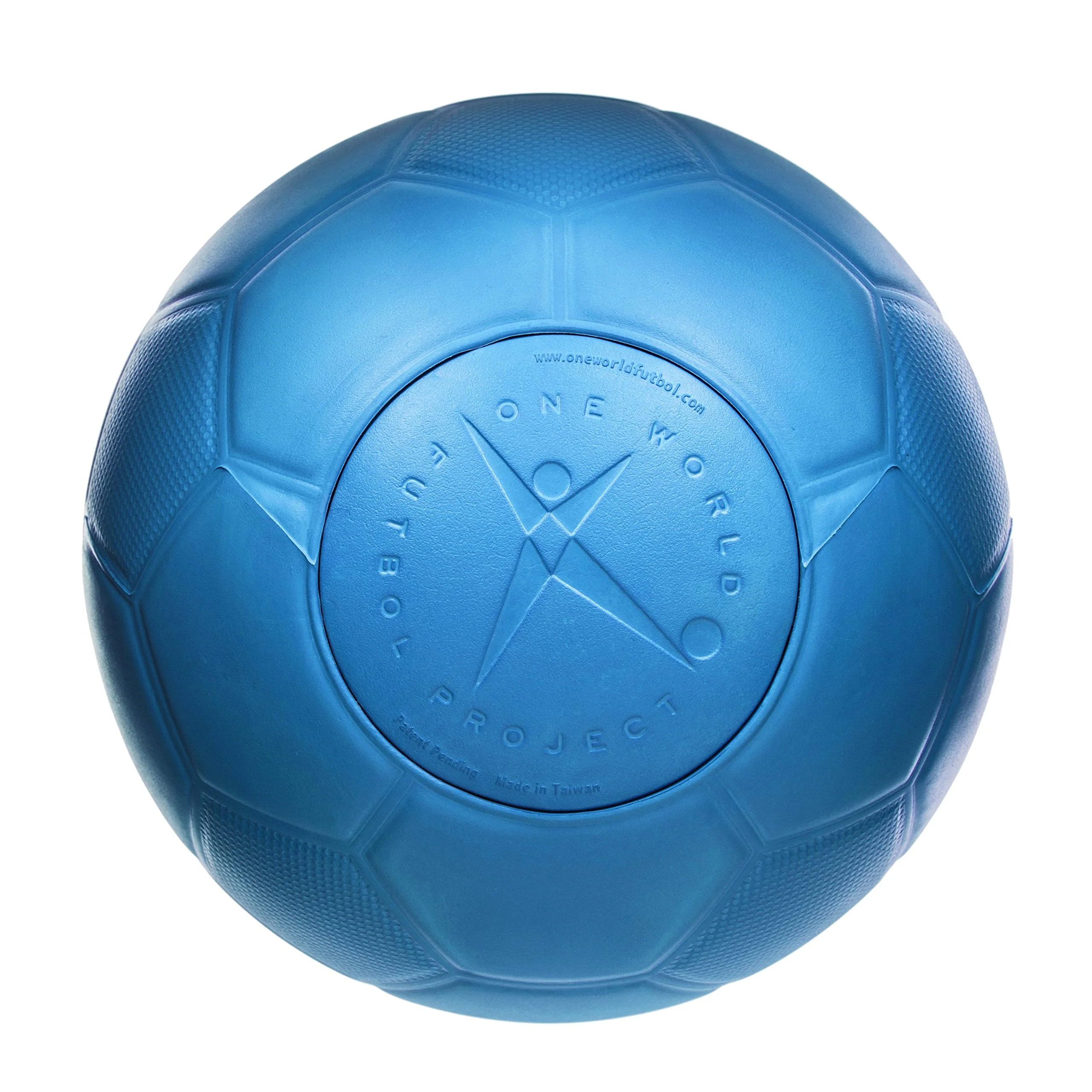 Quality One World Play Project Soccer Ball - Unpoppable Unbreakable Non-Deflating Non-Toxic Futbol - Blue Size 4 Organic