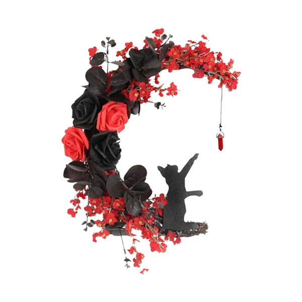Selected Maxbell Artificial Cat Wreath Home Party Decor Door Wreaths Wedding Easter Autumn Red Black Versatile
