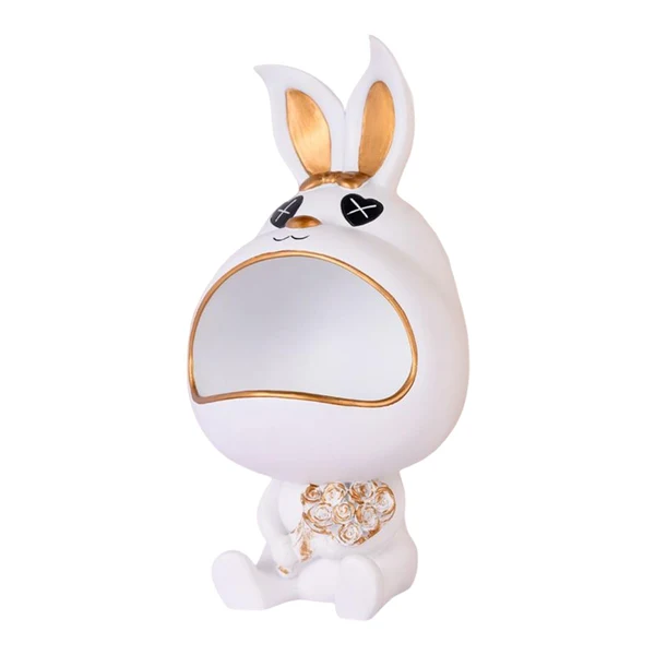 Exceptional Maxbell Rabbit Figurine Organizer Candy Trinket Storage Box Tray Home Decoration White Environmentally Friendly